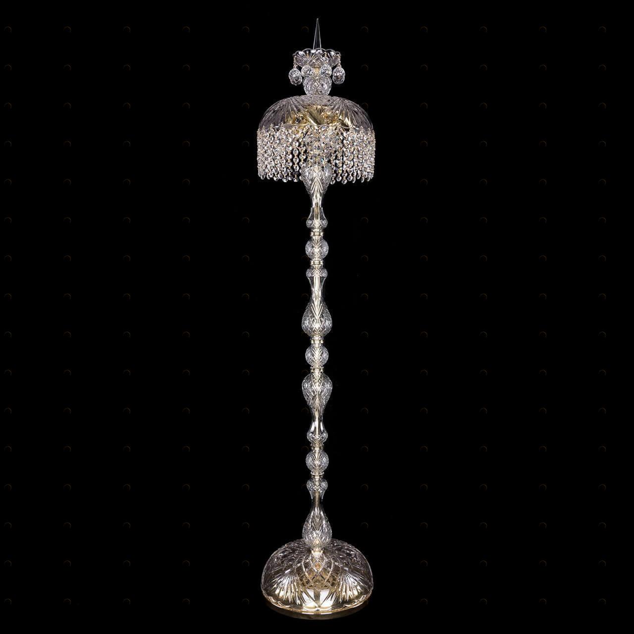Торшер хрустальный на 5 ламп 150х30 см нежно-золотистый Bohemia Ivele 5877/30-150/G/R BOHEMIA IVELE ЭЛИТНЫЕ 00-3889423 Золото;прозрачный 