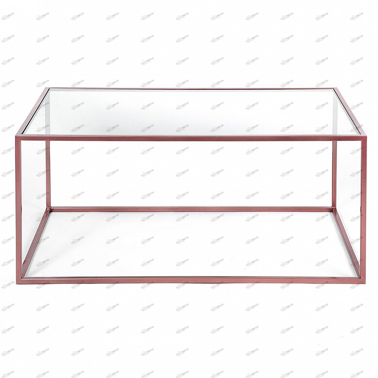 Журнальный столик стеклянный с медными ножками 80 см Darmian into copper INTELLIGENT DESIGN  260710 Медь;прозрачный 