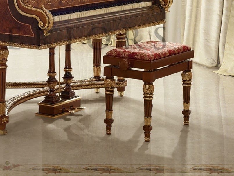 Регулируемая по высоте тканевая табуретка со встроенной подушкой Modenese Luxury Interiors Imperial ARCH-00061625