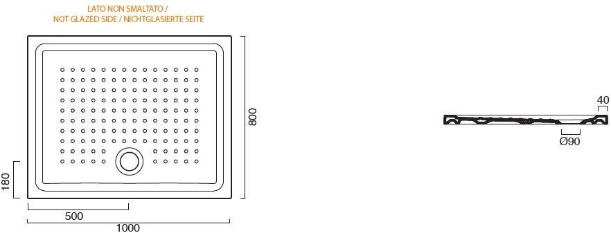 CERAMICA CATALANO Нескользящий прямоугольный керамический поддон для душа H 4.5 sun-id-1352638 - Вид №9