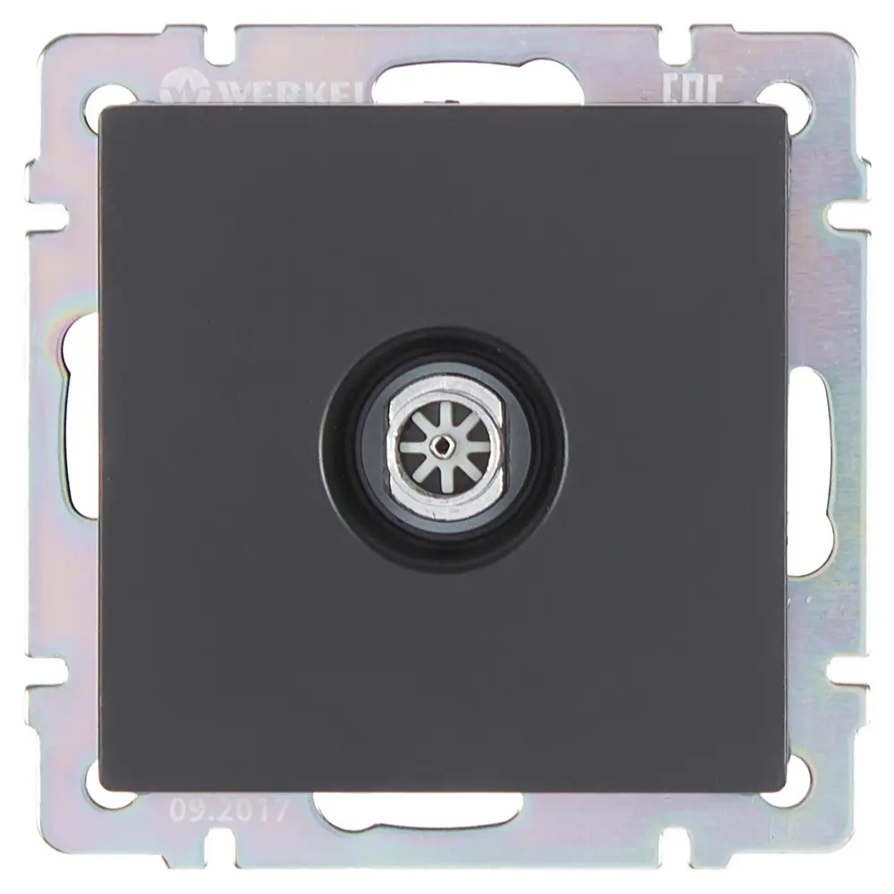 ТВ-розетка оконечная WERKEL для антенны, черная 17784104 Встраиваемые механизмы STLM-0008639