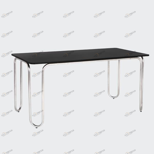 Обеденный стол прямоугольный с металическими ножками черный Bauhaus WOODI  00-3966020 Черный 