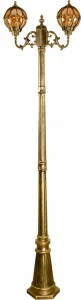 Уличный светильник парковый на 2 лампы 220х18х56 см черное золото "Версаль" 11384 FERON ПОД СТАРИНУ, ФОНАРЬ 00-3955787 Золото