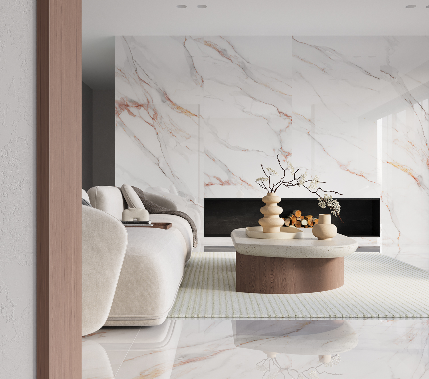 Бесконечная элегантность: керамический слэб BELDIA BIANCO STP-ST187 INCOLOR Double Polished - Вид №2