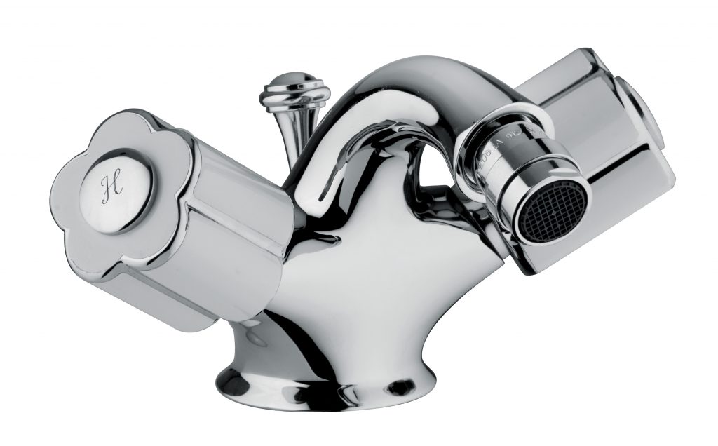 11522 БЕЛЫЙ-12522 ЧЕРНЫЙ Смеситель для биде на одно отверстие со сливным клапаном 1,1 / 4 ”. Bongio Fleur Blanc&Noir 11522 BLANC-12522 NOIR