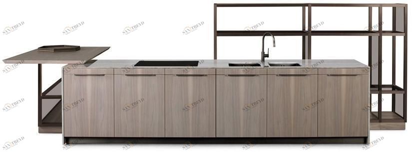 Giorgetti Деревянная кухня с островом sun-id-1509921