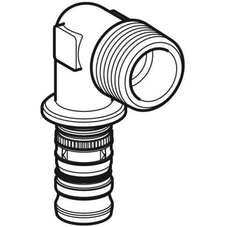 GEBERIT 611.252.00.5 Переходной угольник Geberit Mepla 90°, с наружной резьбой  - Вид №1