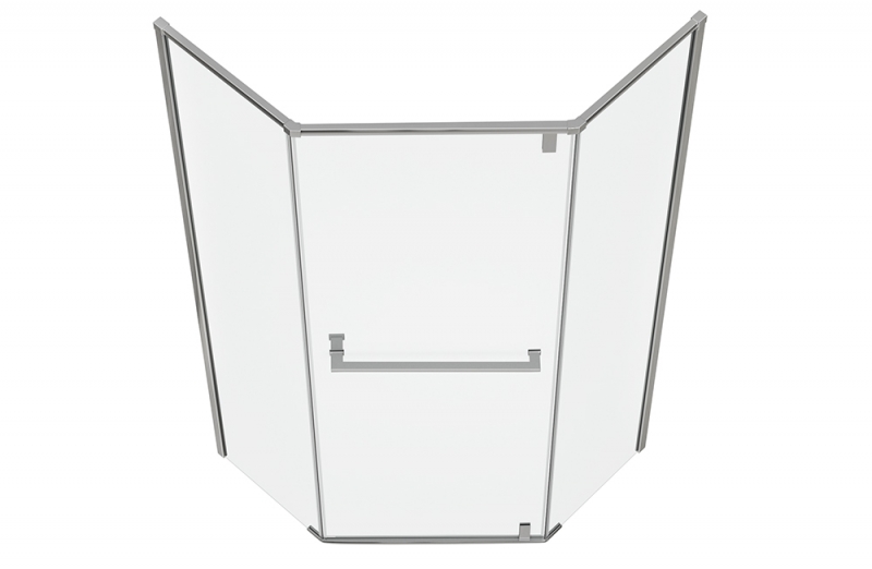 Душевое ограждение (без поддона) Diamond-форма с одной распашной дверью STREAM BS090.6112S bravat - Вид №4