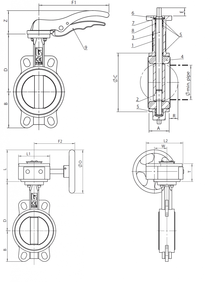 CIMBERIO CIM 3000 80 Дисковый поворотный затвор CIM 3000 PN 16  - Вид №1