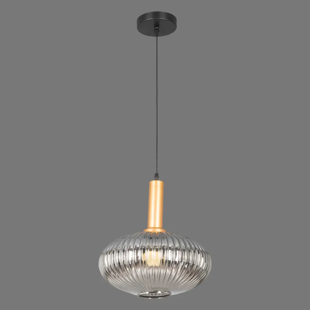 Подвесной светильник Toplight Pamella, 1 лампа, 8 м², цвет тёмный дымчатый/золото STLM-2153337 - Вид №3