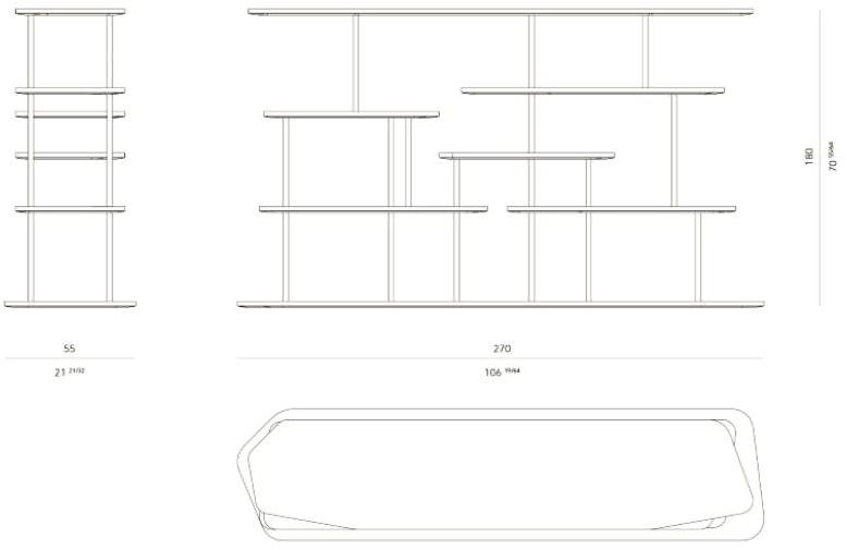 ROSSATO ARREDAMENTI Книжный шкаф с открытыми разделениями из атласной латуни Home sun-id-1424261 - Вид №3