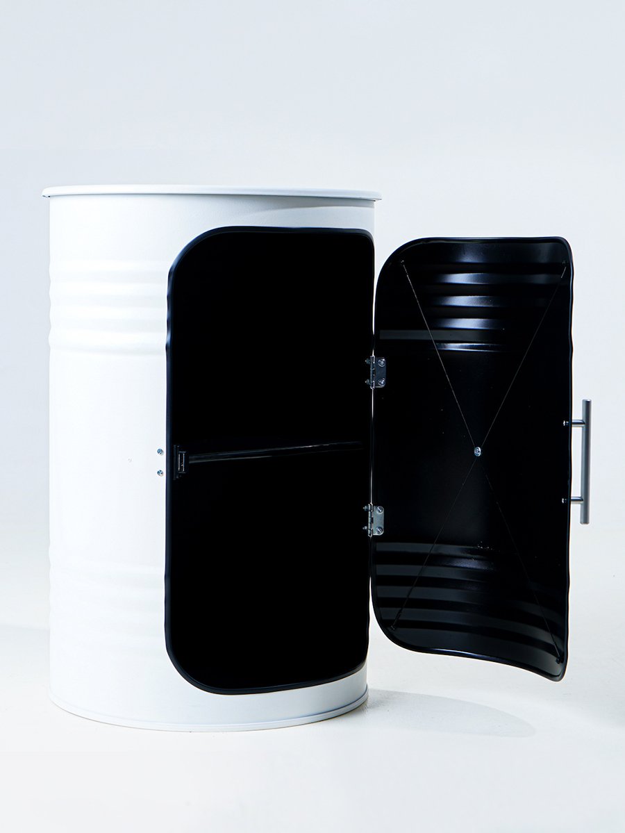 Бочка-шкаф декоративная металлическая белая Pro White STARBARREL  00-3895253 Белый  - Вид №2