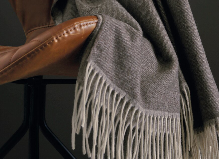 HIMALAYA_EB Плед 130/180 коричневый кашемир 200 г/м2 Blanc des Vosges Santreyd 