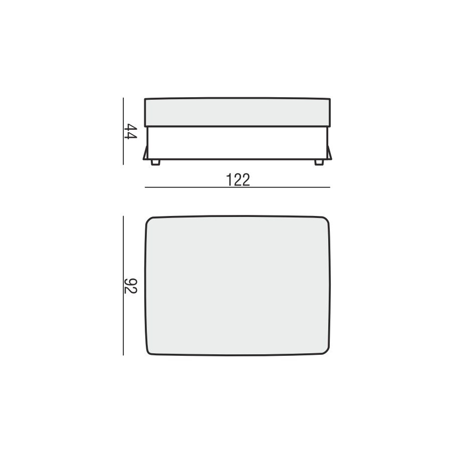Пуфик Heaven, светло-коричневый, 122x92x44 см Sits S1225 - Вид №3