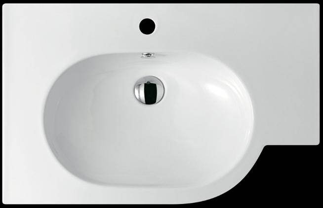 5238 Подвесная раковина настенная овальная Galassia M2 белая - Вид №3