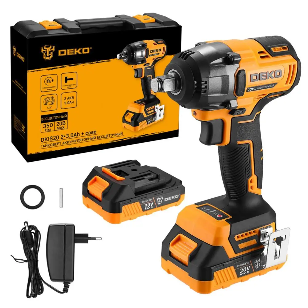 Аккумуляторный гайковерт DEKO DKIS20 с двумя батареями 3.0Ач 88877291 STLM-0842573 - Вид №1