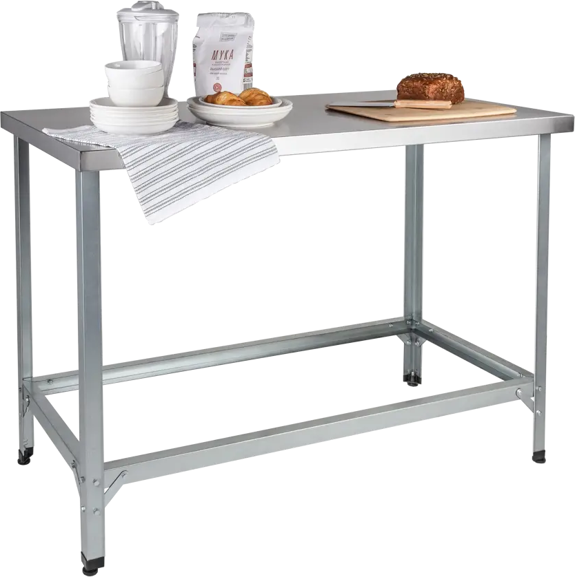 91790854 Стол прямоугольный Veranda Стол производственный 120x60 см оцинкованная сталь цвет сталь STLM-0870018