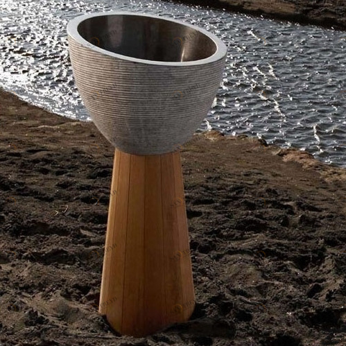 ORG012DSTT011DK Напольная раковина стоящая круглая BATi BALi 