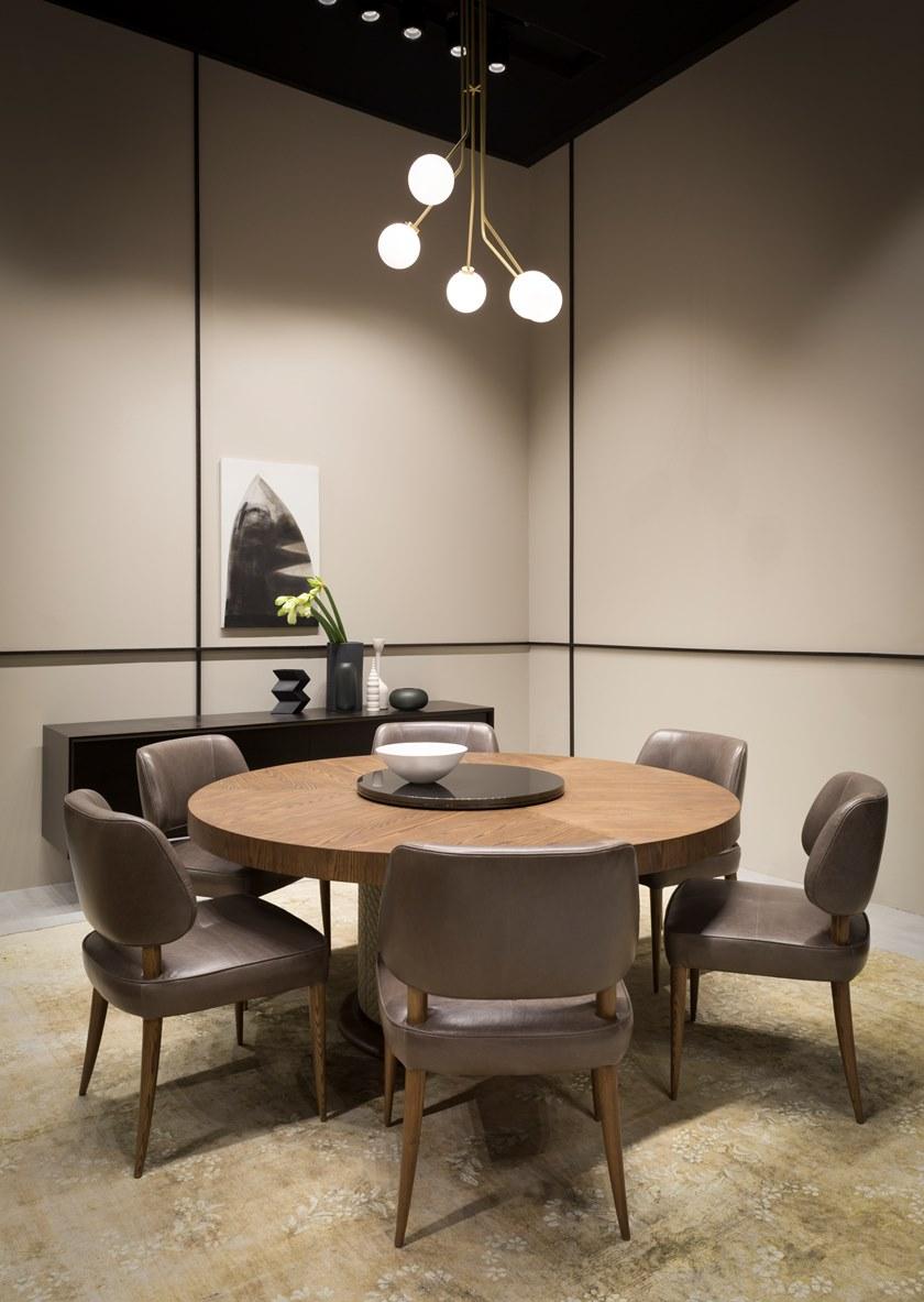 SELVA Круглый обеденный стол из фанерованной древесины  3165  - Вид №3