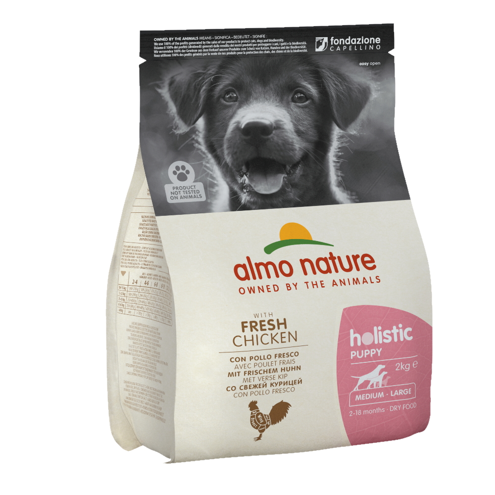 ПР0059763 Корм для щенков Holistic-M-L-Puppy курица сух. 2кг Almo Nature 