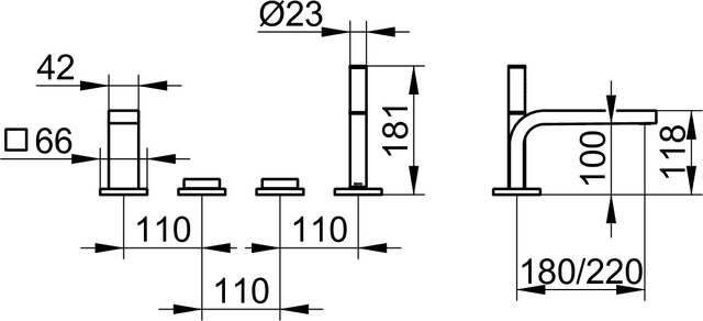 51130030200 Смеситель для ванны KEUCO Edition 11 - Вид №2
