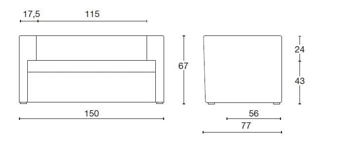 2-местный тканевый диван Diemme ириски ARCH-00077193 - Вид №5