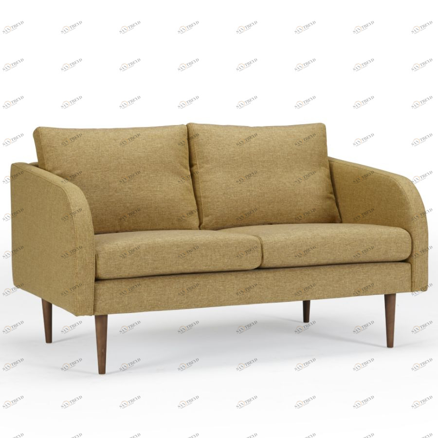 Диван двухместный Hugo с ножками из дуба/ореха, песочный Kragelund 37002248241