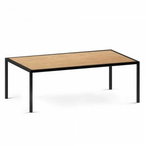 Журнальный столик деревянный с черными ножками 100 см светлый дуб London ultra lite black INTELLIGENT DESIGN  260888 Дуб сонома;бежевый;черный