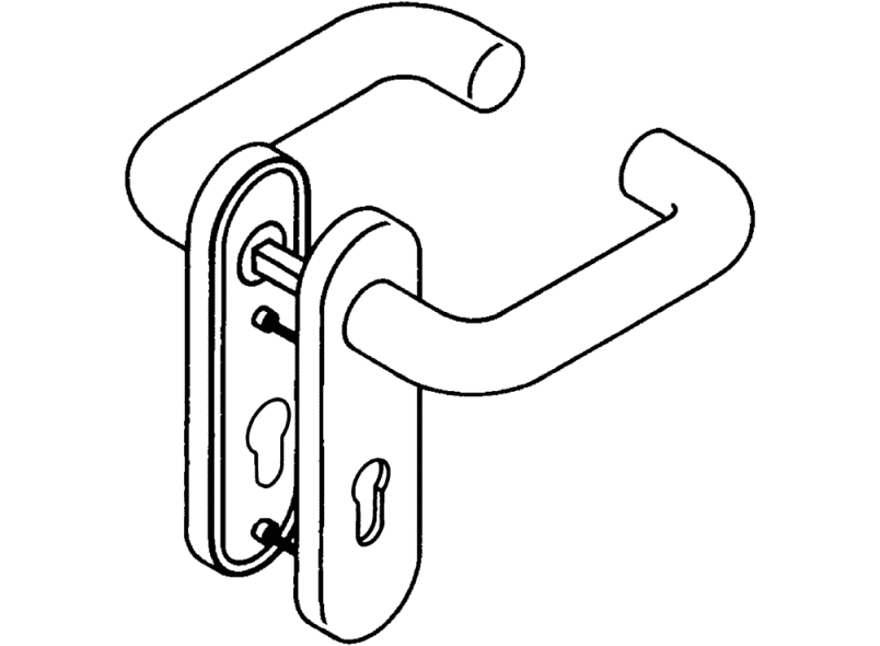111XAH12.110 Комплект противопожарной защиты со шплинтом модель 111x HEWI Beschläge für Außentüren  - Вид №3