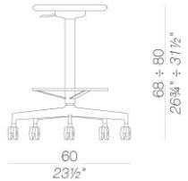 Lapalma Регулируемый по высоте табурет из ткани на колесиках Lab S73 - Вид №1