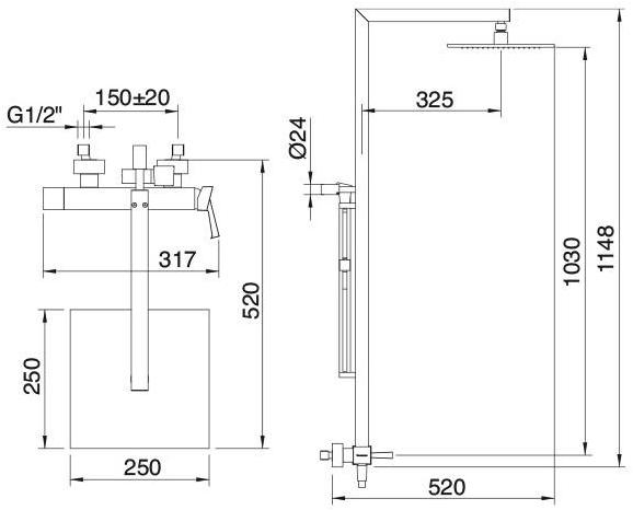 Rubinetterie Treemme Bridge_mono  7960  - Вид №1