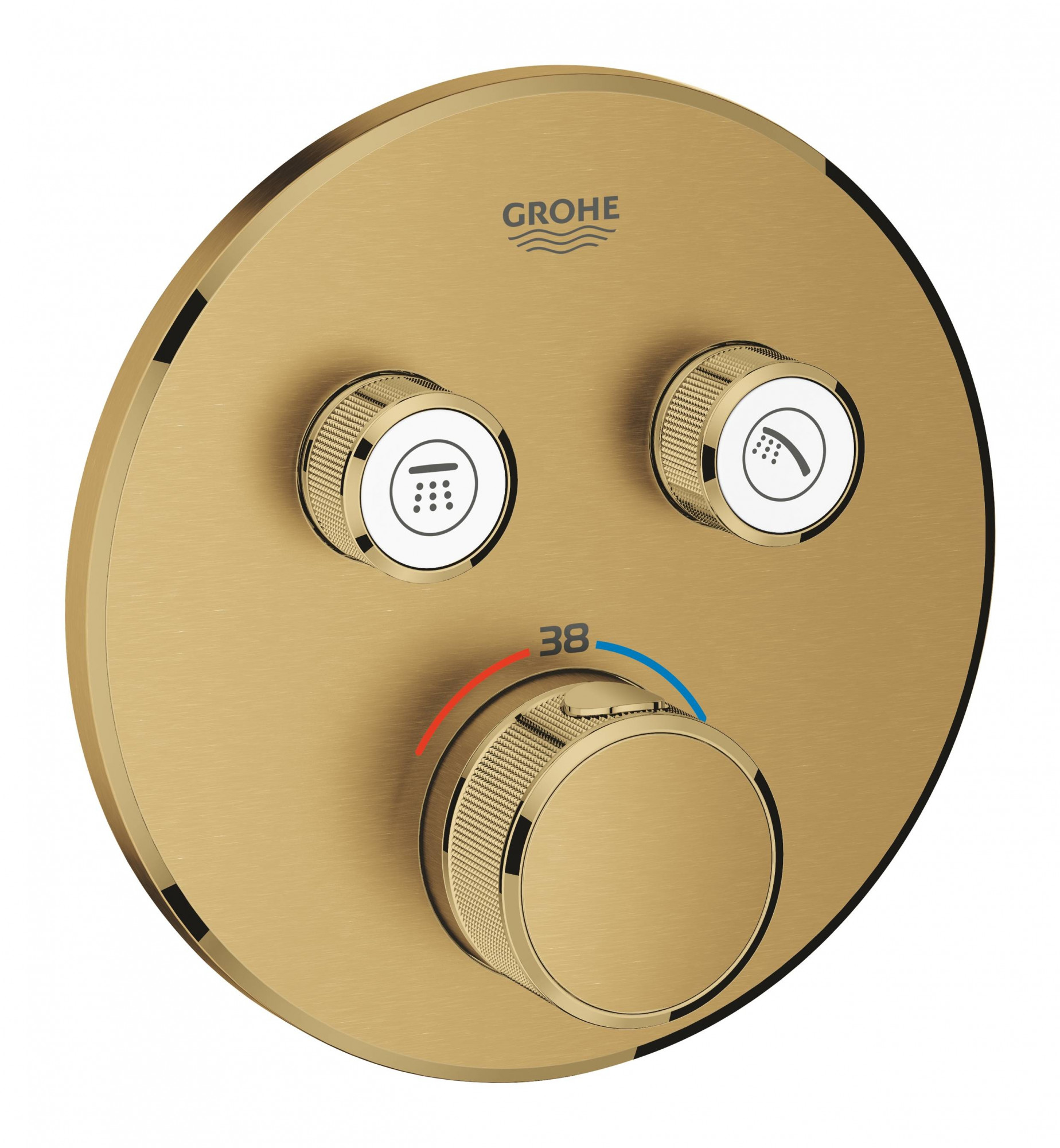 Внешняя часть термостатического смесителя для душа GROHE Grohtherm SmartControl, холодный рассвет, матовый (29119GN0)