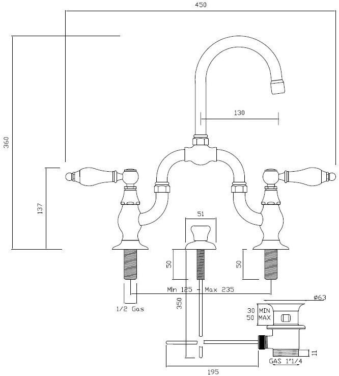 BLEU PROVENCE Смеситель для раковины Rubinetti per lavabo Rl1014 - Вид №4