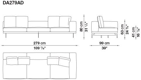 B&B Italia 3-х местный тканевый диван с шезлонгом Dock sun-id-1355318 - Вид №91