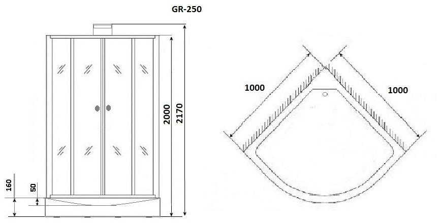 Душевая кабина GROSSMAN GR250 (100*100*205)  - Вид №6