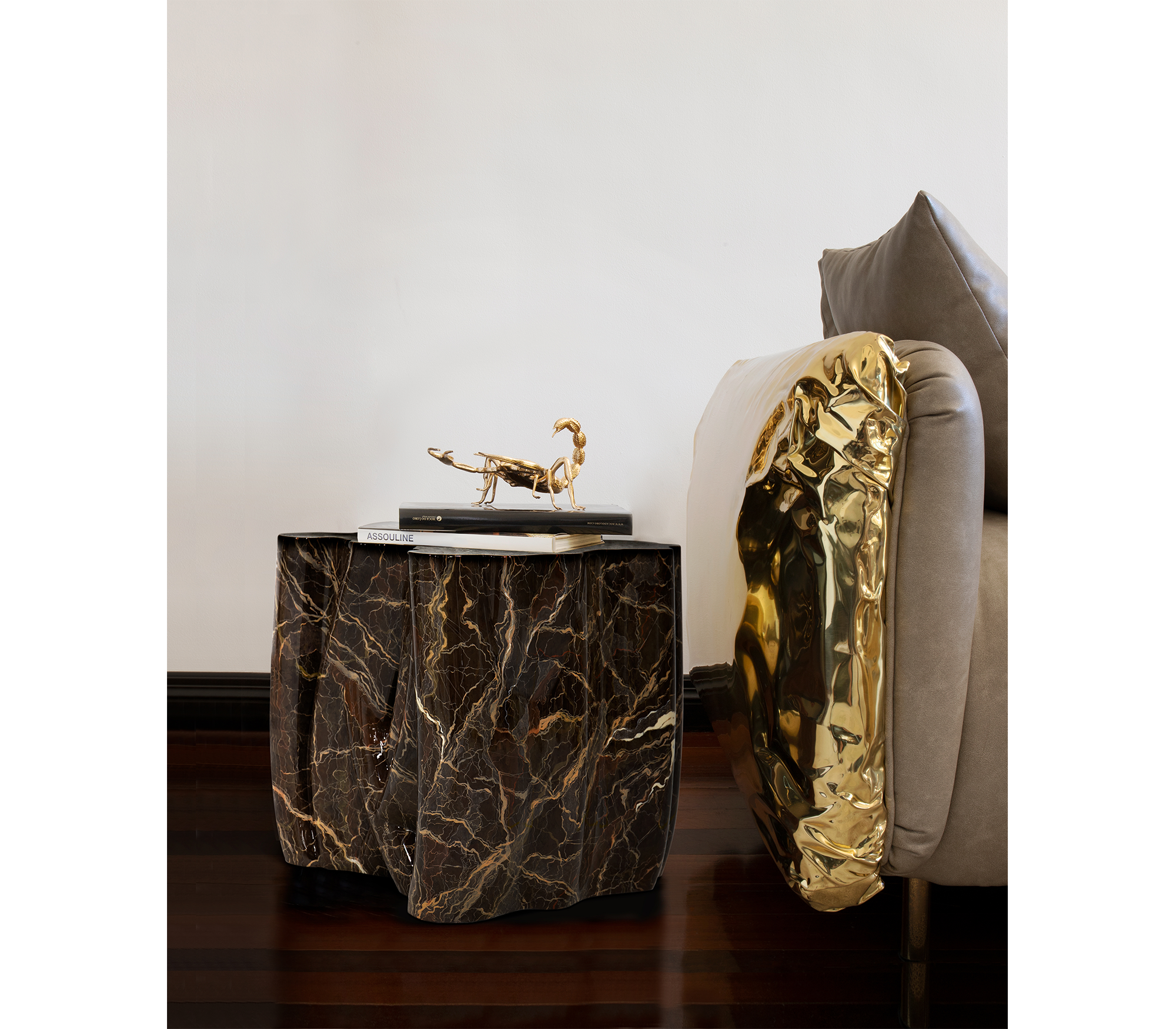 0-038 Монохромный коричневый столик из искусственного мрамора Boca Do Lobo  - Вид №6