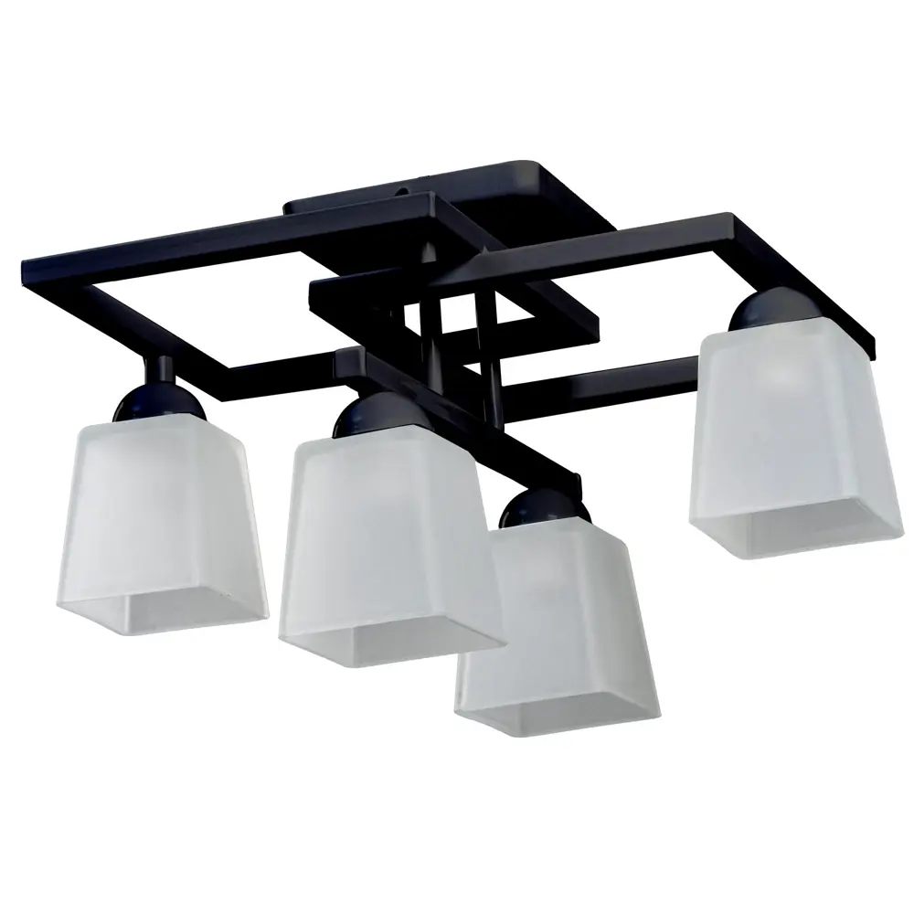 Люстра потолочная Олимпия 502 4 лампы 15 м² цвет черный/белый СВЕТУС STLM-2003217