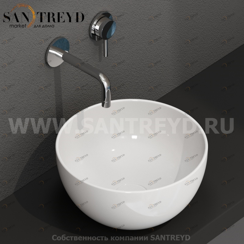 B6T30BI Накладная раковина на столешницу  круглая Ceramica Globo T-EDGE