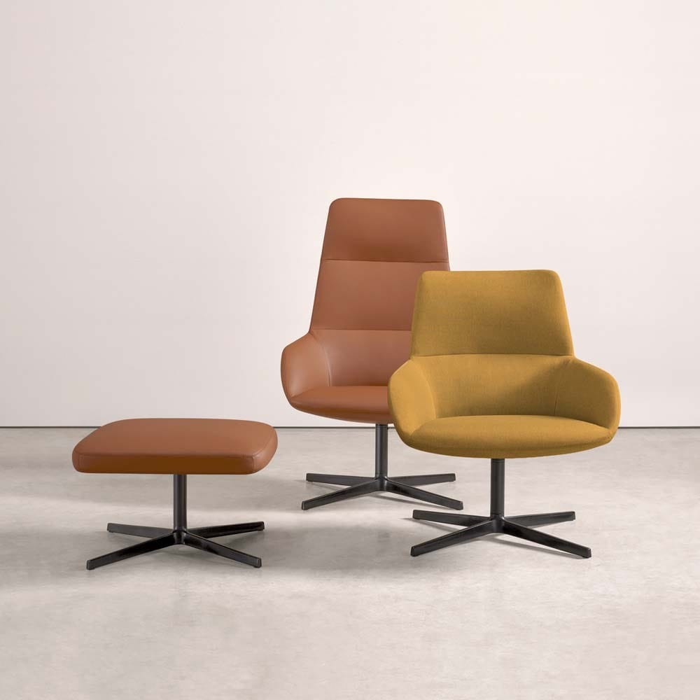 Тканевое вращающееся кресло с подголовником INCLASS Dunas Lounge ARCH-00011354