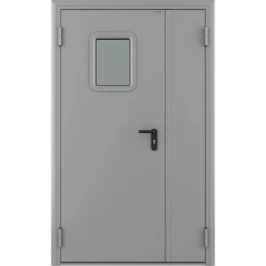 Дверь противопожарная EI60 остекленная 145x205 см левая RAL7035 82123246 STLM-2171293