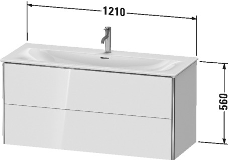 XS432604949 Тумбочка подвесная XSquare #XS4326 1210 x 478 мм Графит матовый, декор Duravit - Вид №1