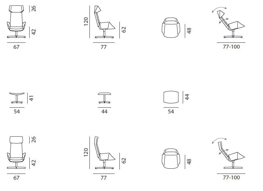 Кожаное кресло с откидывающейся спинкой с подголовником de Sede DS-343 ARCH-00056366 - Вид №4