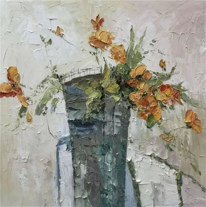 Картина на холсте 100х100 см "Оранжевый" EVENHOME КАРТИНЫ МАСЛОМ 129937 Бежевый;зеленый;синий;разноцветный