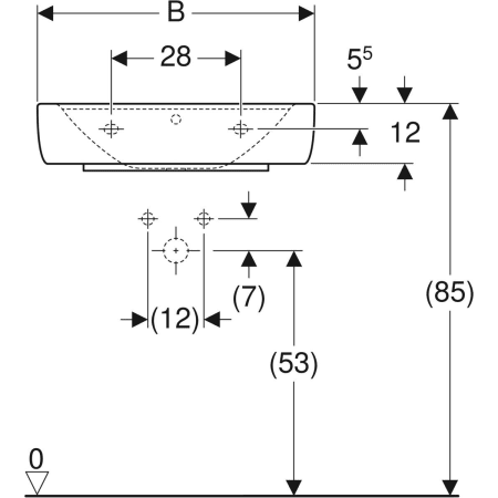 225155000 Накладная раковина Geberit Renova Plan Geberit  - Вид №3
