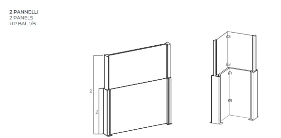 Телескопическая парапет с двумя или тремя панелями с фиксированным защитным стеклом Protezioni парео ARCH-00134631 - Вид №10