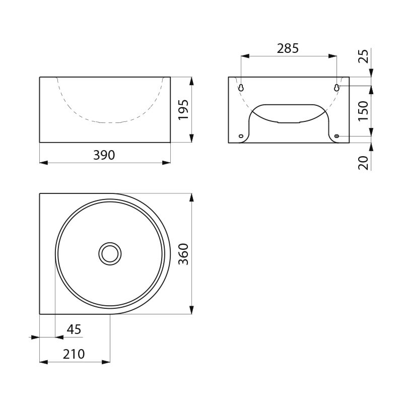120800 Умывальник настенный FACIL DELABIE  - Вид №1