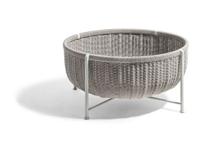 Кожаный садовый журнальный столик с отсеком для хранения