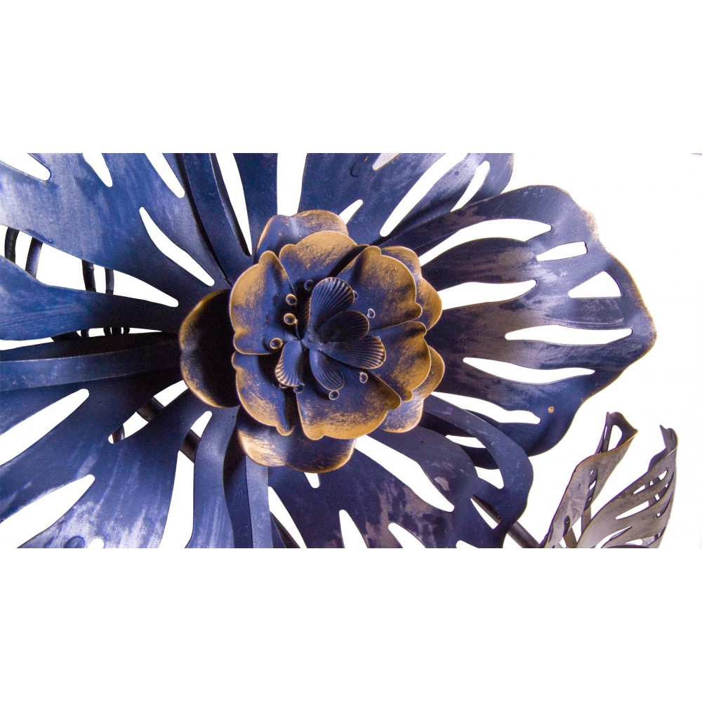 Панно для декорирования стен из металла| цветы fabulous 150*75см. EVENHOME ДИЗАЙНЕРСКИЕ 129706 Синий  - Вид №2