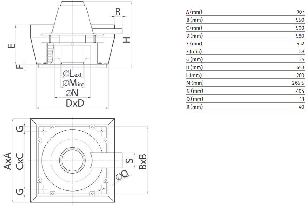 Vortice Центробежный крышный вентилятор для удаления горячего дыма Torrette tr-ed-v 15167 - Вид №1