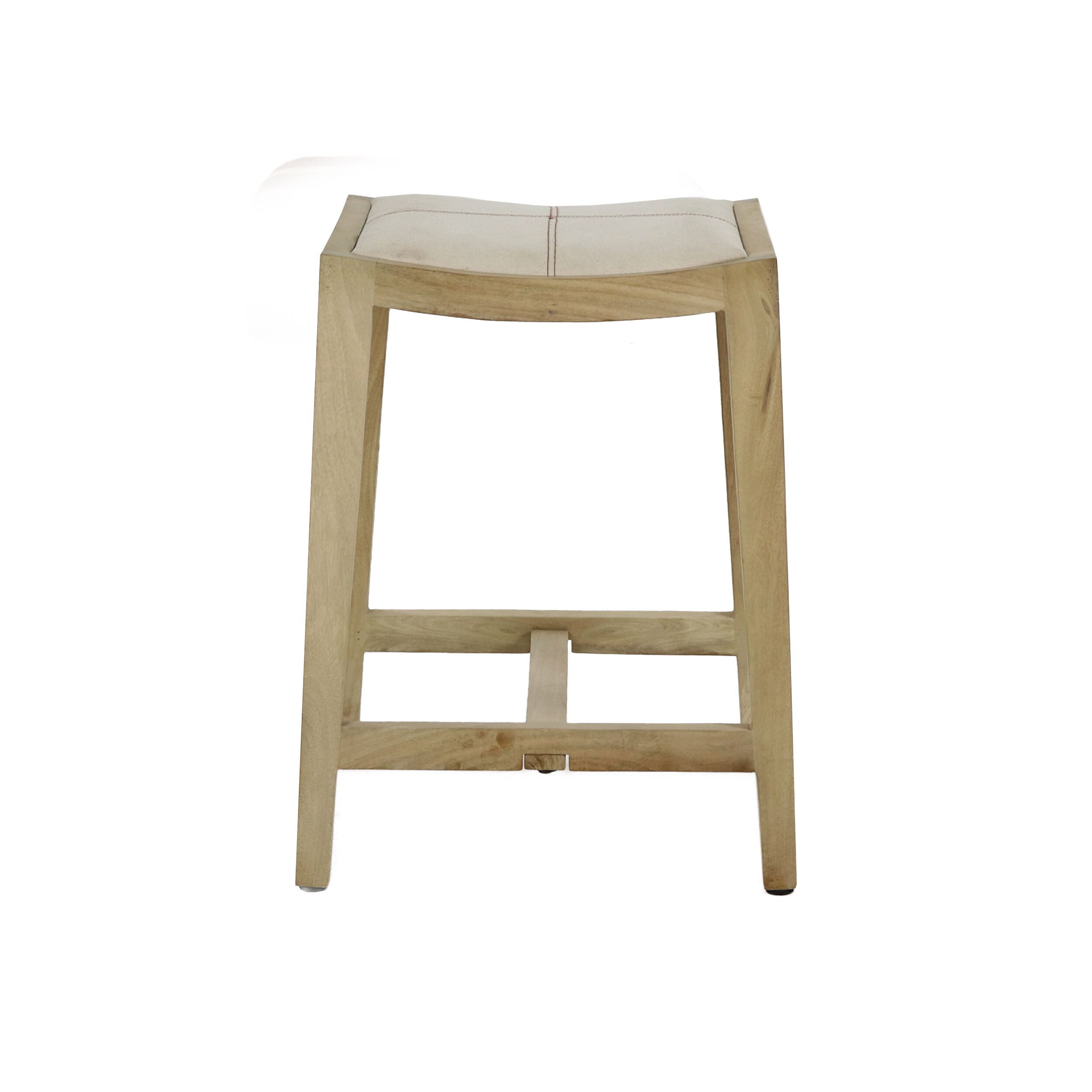 Высокий кухонный табурет из манго с подставкой для ног POMAX KENT ARCH-00055097 - Вид №1